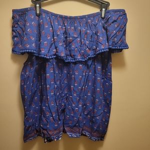 2XL Blue Faded Glory off the shoulder top